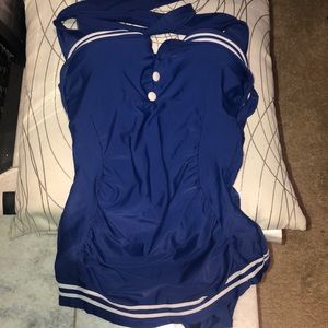 Blue sailor bathing suit one peice